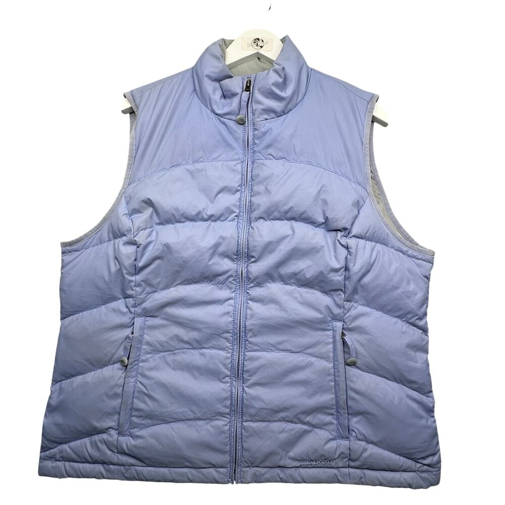 LL Bean Goose Down Quilted Puffer Vest Womens XL Purple 0FJT1